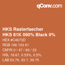 Código de color: HKS Rasterfaecher - HKS 81K 090% Black 0% | qconv.com