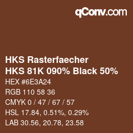 Código de color: HKS Rasterfaecher - HKS 81K 090% Black 50% | qconv.com