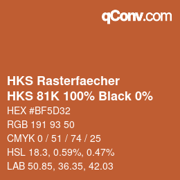 Farbcode: HKS Rasterfaecher - HKS 81K 100% Black 0% | qconv.com