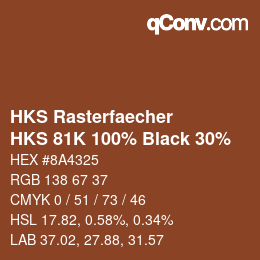 Farbcode: HKS Rasterfaecher - HKS 81K 100% Black 30% | qconv.com