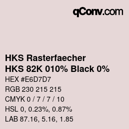 Color code: HKS Rasterfaecher - HKS 82K 010% Black 0% | qconv.com