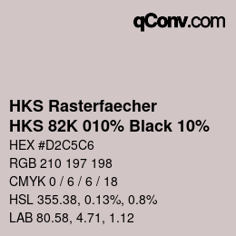 Farbcode: HKS Rasterfaecher - HKS 82K 010% Black 10% | qconv.com