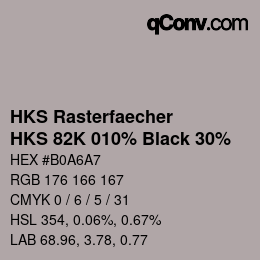 Código de color: HKS Rasterfaecher - HKS 82K 010% Black 30% | qconv.com