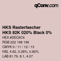 Color code: HKS Rasterfaecher - HKS 82K 020% Black 0% | qconv.com