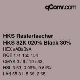 Código de color: HKS Rasterfaecher - HKS 82K 020% Black 30% | qconv.com