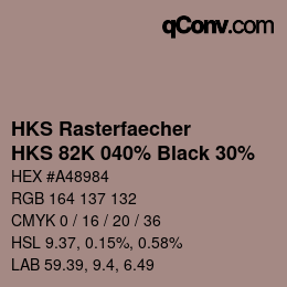 Code couleur: HKS Rasterfaecher - HKS 82K 040% Black 30% | qconv.com
