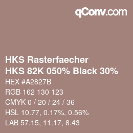 カラーコード: HKS Rasterfaecher - HKS 82K 050% Black 30% | qconv.com