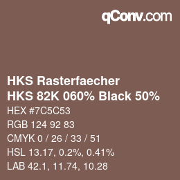 Color code: HKS Rasterfaecher - HKS 82K 060% Black 50% | qconv.com
