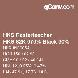Code couleur: HKS Rasterfaecher - HKS 82K 070% Black 30% | qconv.com