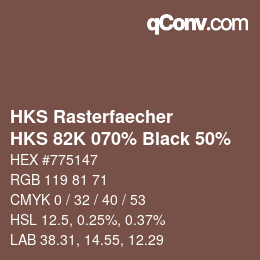 Color code: HKS Rasterfaecher - HKS 82K 070% Black 50% | qconv.com