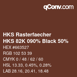 カラーコード: HKS Rasterfaecher - HKS 82K 090% Black 50% | qconv.com