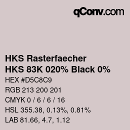 Code couleur: HKS Rasterfaecher - HKS 83K 020% Black 0% | qconv.com