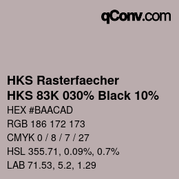 Color code: HKS Rasterfaecher - HKS 83K 030% Black 10% | qconv.com