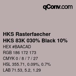 Code couleur: HKS Rasterfaecher - HKS 83K 030% Black 10% | qconv.com