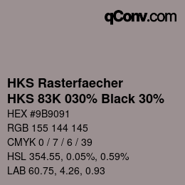 Color code: HKS Rasterfaecher - HKS 83K 030% Black 30% | qconv.com