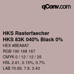 Código de color: HKS Rasterfaecher - HKS 83K 040% Black 0% | qconv.com