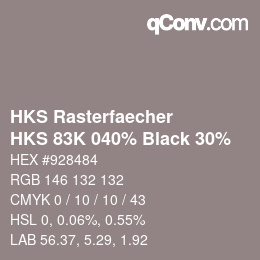 Código de color: HKS Rasterfaecher - HKS 83K 040% Black 30% | qconv.com