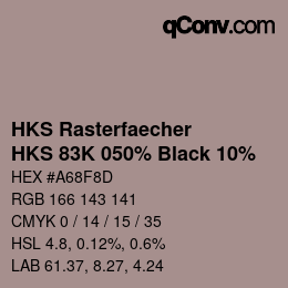 Code couleur: HKS Rasterfaecher - HKS 83K 050% Black 10% | qconv.com