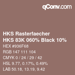 Color code: HKS Rasterfaecher - HKS 83K 060% Black 10% | qconv.com