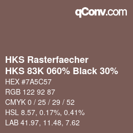 カラーコード: HKS Rasterfaecher - HKS 83K 060% Black 30% | qconv.com