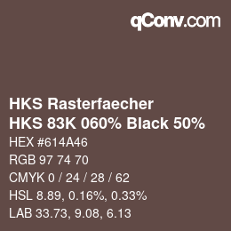 Color code: HKS Rasterfaecher - HKS 83K 060% Black 50% | qconv.com