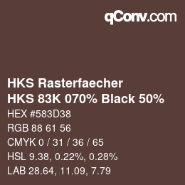 Color code: HKS Rasterfaecher - HKS 83K 070% Black 50% | qconv.com