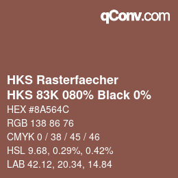 Code couleur: HKS Rasterfaecher - HKS 83K 080% Black 0% | qconv.com