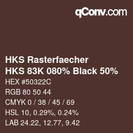 Code couleur: HKS Rasterfaecher - HKS 83K 080% Black 50% | qconv.com