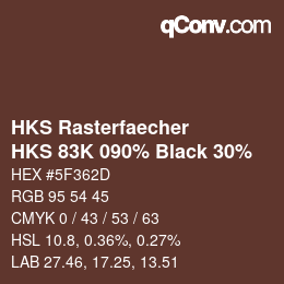 カラーコード: HKS Rasterfaecher - HKS 83K 090% Black 30% | qconv.com