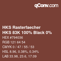 Farbcode: HKS Rasterfaecher - HKS 83K 100% Black 0% | qconv.com