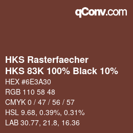 カラーコード: HKS Rasterfaecher - HKS 83K 100% Black 10% | qconv.com