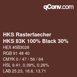 カラーコード: HKS Rasterfaecher - HKS 83K 100% Black 30% | qconv.com