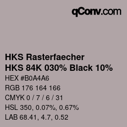 Código de color: HKS Rasterfaecher - HKS 84K 030% Black 10% | qconv.com