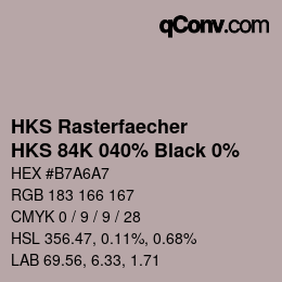Code couleur: HKS Rasterfaecher - HKS 84K 040% Black 0% | qconv.com