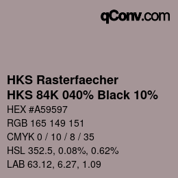 Código de color: HKS Rasterfaecher - HKS 84K 040% Black 10% | qconv.com