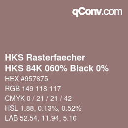 カラーコード: HKS Rasterfaecher - HKS 84K 060% Black 0% | qconv.com