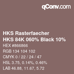Code couleur: HKS Rasterfaecher - HKS 84K 060% Black 10% | qconv.com
