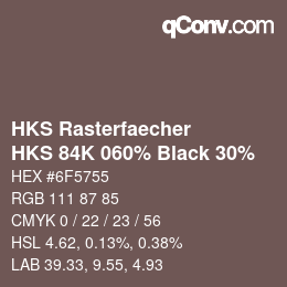 Código de color: HKS Rasterfaecher - HKS 84K 060% Black 30% | qconv.com