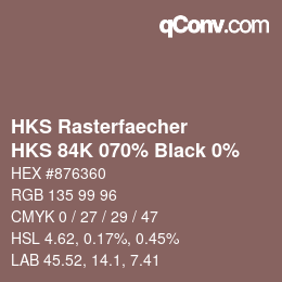 Código de color: HKS Rasterfaecher - HKS 84K 070% Black 0% | qconv.com