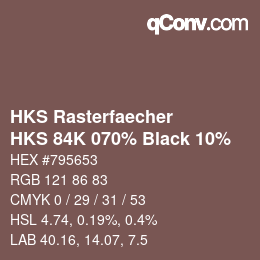 Code couleur: HKS Rasterfaecher - HKS 84K 070% Black 10% | qconv.com