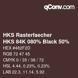 カラーコード: HKS Rasterfaecher - HKS 84K 080% Black 50% | qconv.com