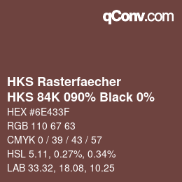 Code couleur: HKS Rasterfaecher - HKS 84K 090% Black 0% | qconv.com