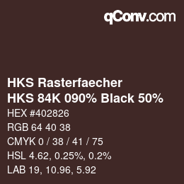 カラーコード: HKS Rasterfaecher - HKS 84K 090% Black 50% | qconv.com