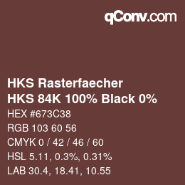 Code couleur: HKS Rasterfaecher - HKS 84K 100% Black 0% | qconv.com