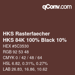 Farbcode: HKS Rasterfaecher - HKS 84K 100% Black 10% | qconv.com
