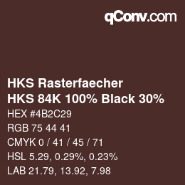 カラーコード: HKS Rasterfaecher - HKS 84K 100% Black 30% | qconv.com