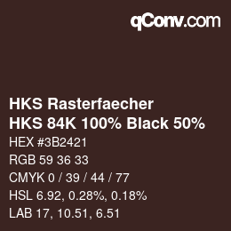 Color code: HKS Rasterfaecher - HKS 84K 100% Black 50% | qconv.com