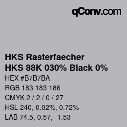Código de color: HKS Rasterfaecher - HKS 88K 030% Black 0% | qconv.com