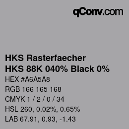 Código de color: HKS Rasterfaecher - HKS 88K 040% Black 0% | qconv.com
