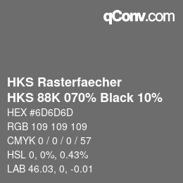 Código de color: HKS Rasterfaecher - HKS 88K 070% Black 10% | qconv.com